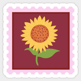 Framed sunflower design Sticker